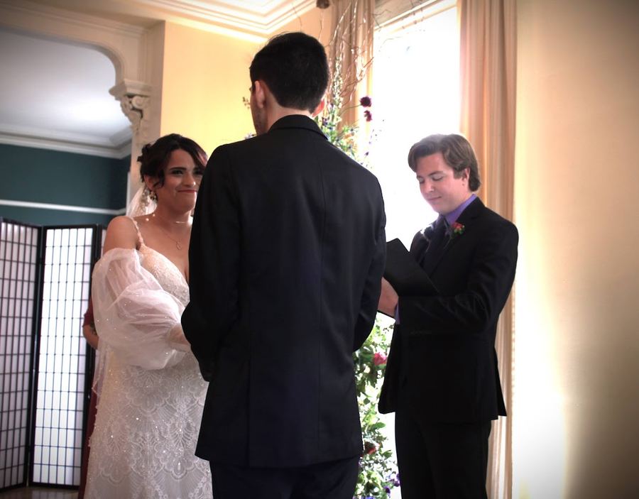 Reed on the microphone during the reception show