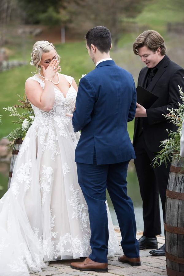 Reed officiating a wedding ceremony