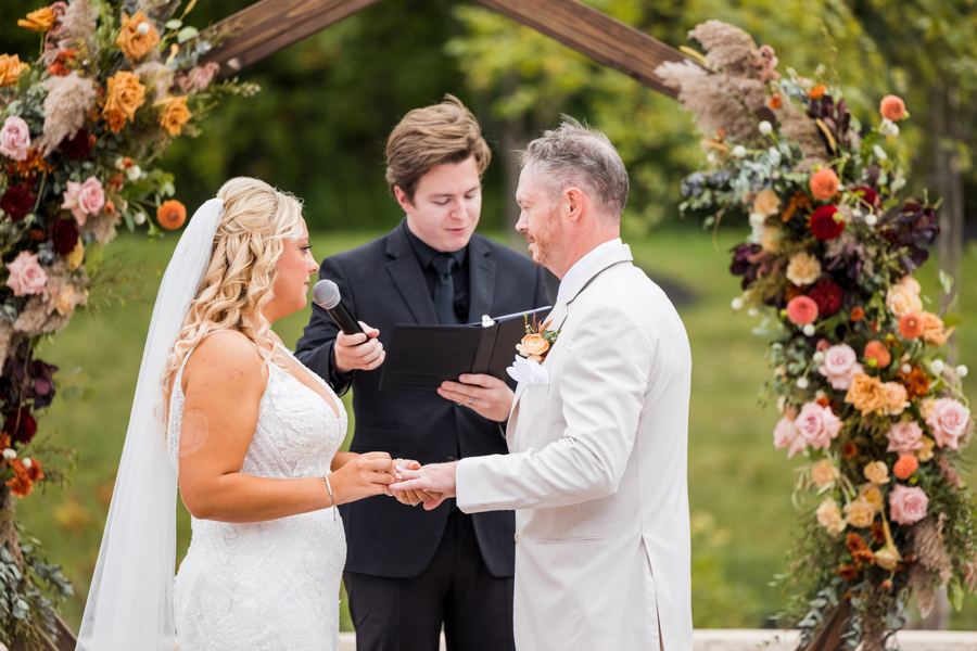 Reed officiating a wedding ceremony