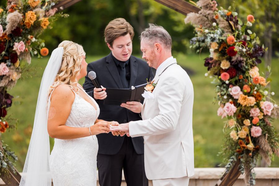 Reed officiating a wedding ceremony