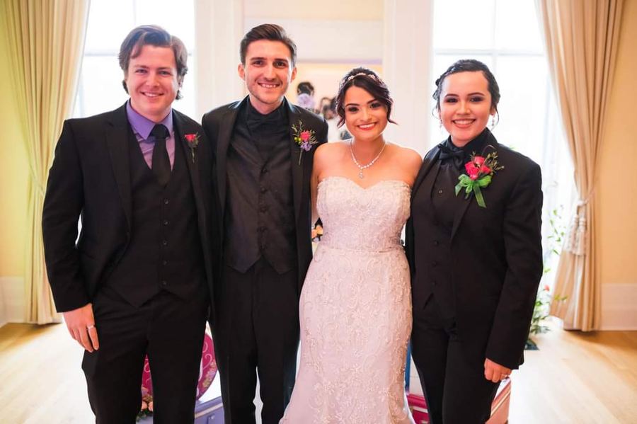 Reed officiating a wedding ceremony